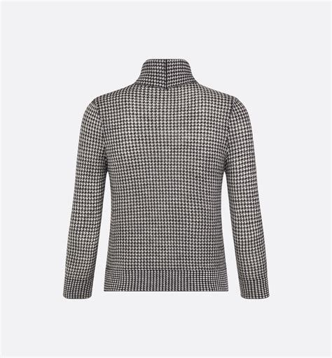 dior houndstooth sweater|Bow Collar Sweater Black and White Houndstooth Wool Knit .